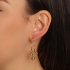 AGL-00087 ARGOLA BANHADO A OURO 18K COM PINGENTES EM ESFERAS
