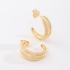 AGL-00152 BRINCO BANHADO A OURO 18K EM FORMATO DE ARGOLA COM DUAS FILEIRAS EM ZIRCÔNIAS