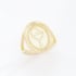 AN-00293 ANEL BANHADO A OURO 18K COM DESIGN DUPLA FACE DE N. S. APARECIDA E TERÇO
