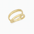 AN-00599 ANEL BANHADO A OURO 18K COM DESIGN DUPLO