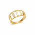 AN-00605 ANEL BANHADO A OURO 18K COM DESIGN VAZADO E LINHAS MODERNAS