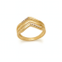 AN-00617 ANEL BANHADO A OURO 18K COM DESIGN GEOMÉTRICO EM LINHAS ANGULADAS