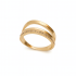 AN-00618 ANEL BANHADO A OURO 18K COM DESIGN DUPLO E FILEIRA DE ZIRCÔNIAS