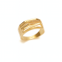 AN-00634 ANEL BANHADO A OURO 18K COM DESIGN MODERNO EM LINHAS SOBREPOSTAS