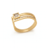 AN-00636 ANEL BANHADO A OURO 18K COM ZIRCÔNIA CRISTAL EM FORMATO QUADRADO