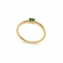 AN-00662 ANEL BANHADO A OURO 18K COM PEDRA CENTRAL EM ZIRCÔNIA VERDE