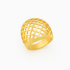 AN-00690 ANEL BANHADO A OURO 18K COM DESIGN ABAULADO E ESTRUTURA VAZADA