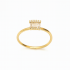 AN-00757 ANEL BANHADO A OURO 18K COM ZIRCÔNIA CENTRAL EM FORMATO RETANGULAR