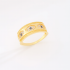 AN-00819  ANEL BANHADO A OURO 18K COM DESIGN EM FAIXA LARGA E DETALHES EM FORMATO DE OLHO GREGO