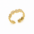 AN-00837 ANEL BANHADO A OURO 18K COM DESIGN DELICADO EM FORMATO DE FLORES