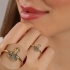 AN-01670 ANEL COM DETALHE DE NOSSA SENHORA APARECIDA COM PEDRAS AZUIS