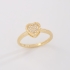 AN-01894 ANEL BANHADO A OURO 18K COM DESIGN EM FORMATO DE CORAÇÃO