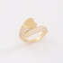 AN-01927 ANEL BANHADO A OURO 18K COM CORAÇÃO E DETALHES CRAVEJADOS