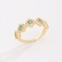 AN-01936 ANEL BANHADO A OURO 18K COM FLORES CRAVEJADAS EM ZIRCÔNIAS E PEDRAS OVAIS