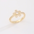 AN-01977 ANEL BANHADO A OURO 18K COM DESIGN DE FLOR CRAVEJADA EM ZIRCÔNIAS
