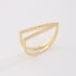 AN-01982 ANEL BANHADO A OURO 18K COM DESIGN DUPLO EM LINHAS CRAVEJADAS