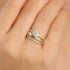 AN-01991 ANEL BANHADO A OURO 18K COM DESIGN DUPLO E ZIRCÔNIA