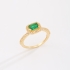 AN-01999 ANEL BANHADO A OURO 18K COM PEDRA RETANGULAR CRAVEJADA EM ZIRCÔNIA