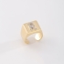 ANM-01842 ANEL COM LETRA EM ZIRCÔNIA E DESIGN AJUSTÁVEL