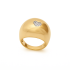 ANR-00265 ANEL BANHADO A OURO 18K COM DESIGN ABAULADO E ACABAMENTO POLIDO