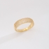 AP-0026 ANEL BANHADO A OURO 18K COM TRIPLAS FILEIRAS CRAVEJADAS EM ZIRCÔNIAS
