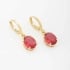 AQ-00019 BRINCO ARGOLA CLICK BANHADO A OURO 18K COM PINGENTE DE PEDRA OVAL