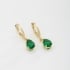 AQ-00034 BRINCO BANHADO A OURO 18K EM FORMATO DE ARGOLA COM PINGENTE DE ZIRCÔNIA EM GOTA