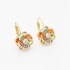 AQ-00046 BRINCO ARGOLA FLOR DE ZIRCONIAS COLORIDAS ARREDONDADAS