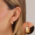 AQ-00089 ARGOLA BANHADA A OURO 18K COM DESIGN LARGO