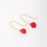 AQ-00251 BRINCO ESTILO GANCHO BANHADO A OURO 18K COM PINGENTE DE PEDRA OVAL