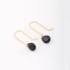 AQ-00251 BRINCO ESTILO GANCHO BANHADO A OURO 18K COM PINGENTE DE PEDRA OVAL