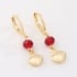 AQ-00265 BRINCO ARGOLA CLICK BANHADO A OURO 18K COM CRISTAL FACETADO E PINGENTE EM FORMATO DE CONCHA
