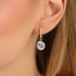 AQ-00273-ARGOLA COM ZIRCÔNIAS CRAVEJADAS E PINGENTE EM ZIRCÔNIA REDONDA LAPIDADA