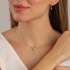 GI-00127 GARGANTILHA INFANTIL BANHADA A OURO 18K COM DETALHES EM PÉROLAS E PINGENTE DE NOSSA SENHORA APARECIDA