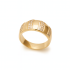 AX-00118 ANEL BANHADO A OURO 18K COM DESIGN ROBUSTO EM FAIXAS ALTERNADAS