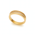 AX-00119 ANEL BANHADO A OURO 18K COM DESIGN CLÁSSICO E FAIXA CENTRAL EM ZIRCÔNIAS,