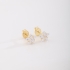 BF-00230 BRINCO BANHADO A OURO 18K COM PEDRA EM FORMATO DE ESTRELA 8X8 MM