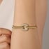 BLX-00044 BRACELETE BANHADO A OURO 18K ESTRUTURADO E DETALHE CENTRAL CRAVEJADO