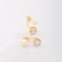 BR-00087 BRINCO BANHADO A OURO 18K COM DESIGN DUPLO, COM PÉROLA E ZIRCÔNIA REDONDA