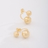 BR-00089-BRINCO BANHADO A OURO 18K COM DESIGN DUPLA ESFERA