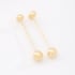 BR-00136 BRINCO BANHADO A OURO 18K ALONGADA COM ESFERAS