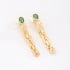 BR-00147 BRINCO BANHADO A OURO 18K COM PEDRA DE ZIRCÔNIA LAPIDADA EM FORMATO DE GOTA E CORRENTE ESTILO ELOS