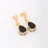 BR-00152 BRINCO BANHADO A OURO 18K COM PEDRA EM FORMATO DE GOTA FACETADA