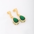 BR-00152 BRINCO BANHADO A OURO 18K COM PEDRA EM FORMATO DE GOTA FACETADA