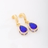BR-00152 BRINCO BANHADO A OURO 18K COM PEDRA EM FORMATO DE GOTA FACETADA