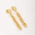 BR-00330 BRINCO BANHADO A OURO 18K COM DESIGN EM ELOS ALONGADOS E VAZADOS