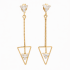 BR-00498 BRINCO BANHADO A OURO 18K COM DESIGN GEOMÉTRICO E ZIRCÔNIAS EM FORMATO TRIANGULAR