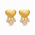 BR-00502 BRINCO BANHADO A OURO 18K EM FORMATO DE CORAÇÃO COM ZIRCÔNIAS GOTA