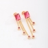 BR-00504 BRINCO BANHADO A OURO 18K COM PEDRA RETANGULAR E CORRENTES
