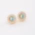 BR-00656-BRINCO FLOR COM ZIRCÔNIAS E PEDRA CENTRAL